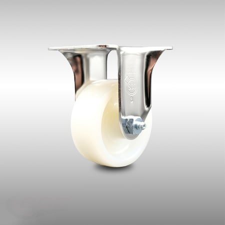 Service Caster 3 Inch 316SS Nylon Wheel Rigid Top Plate Caster SCC-SS31620R314-NYS